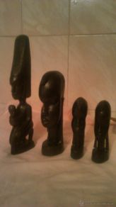 Arte: Preciosa colección de 4 tallas de ébano . tanzania, talladas a mano.primera mitad siglo XX